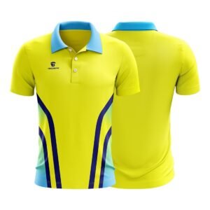 Cricket Tournament Jersey Cricket Printed T-shirt for Men Yellow & Blue Color