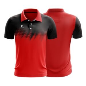 Mens Cricket Tournament T-shirt Cricket Printed Jersey Red & Black Color