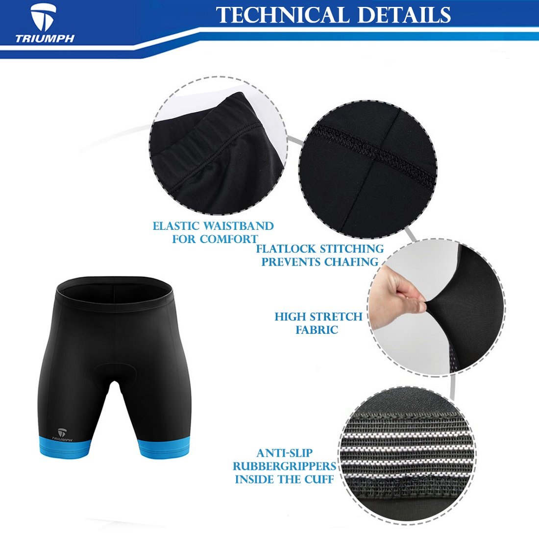 Padded Cycling Shorts | Stretchable Quick Dry Half Pants Tights for Men - Image 6