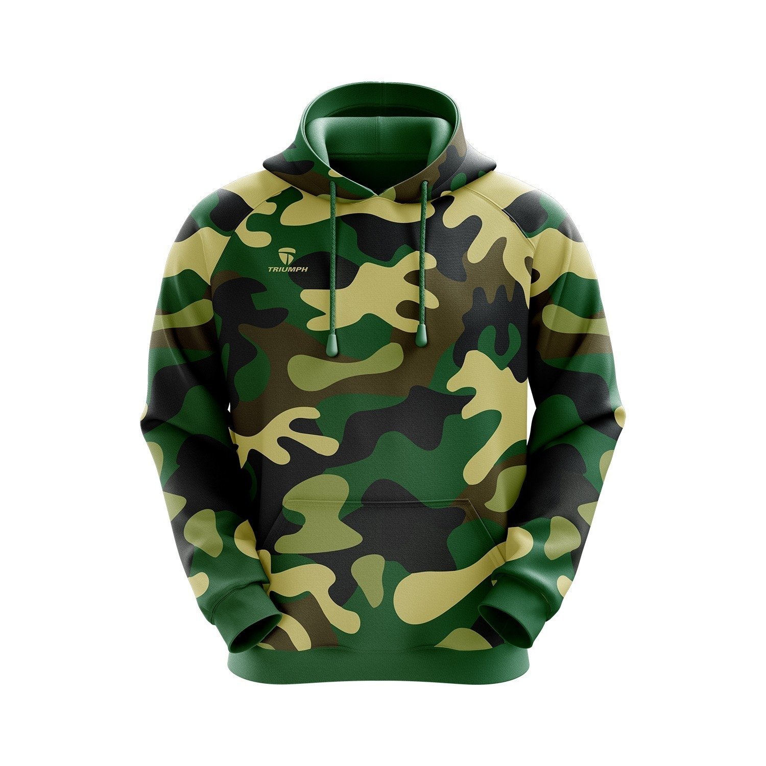 Camouflage Hoodie | Full Printed Green Army Hoodies Camo Green Color