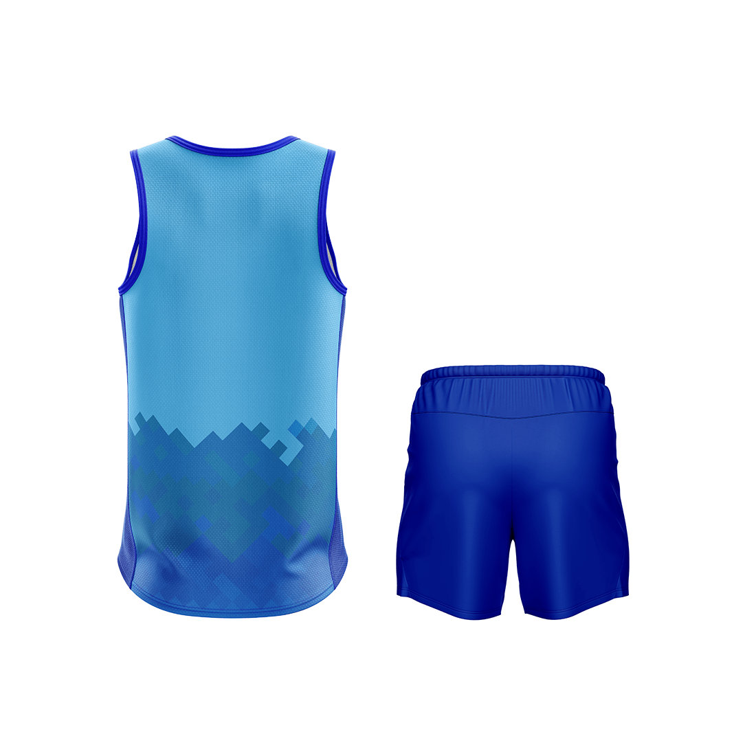 Men's Leisurewear Sleeveless Tank Top Singlet & Shorts Light & Dark Blue Color