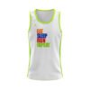 Men’s Walking Sleeveless Tank Top Singlet White & Green Color