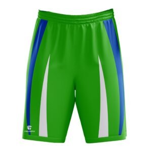 Lightweight Athletic Basketball Running Shorts for Men with Pockets Green & Blue Color
