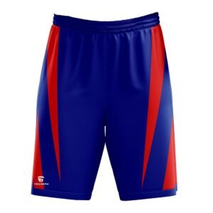 Men’s Sports Shorts with Pockets | Lightweight Running Basketball Workout Athletic Shorts Blue & Red Color
