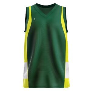 Basketball Jersey For Men | Custom Printed Sportswear Green & Yellow Color