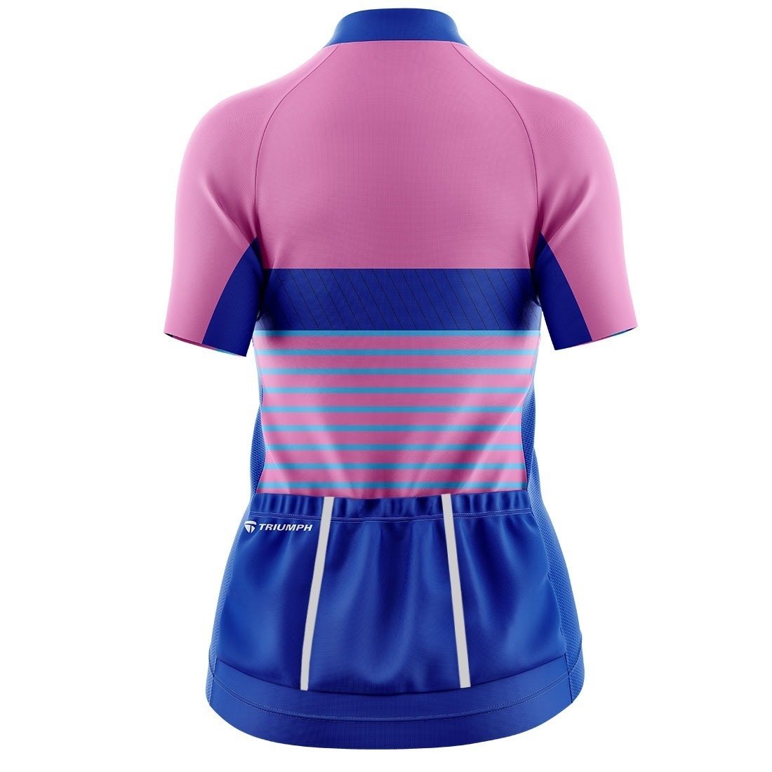 Women’s Polyester Compression Cycling Tshirt Pink & Blue Color
