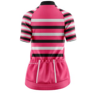 Womens Cycling Jersey | Mountain Bicycle Tees for Ladies | Cycle Clothes Pink, Black & White Color