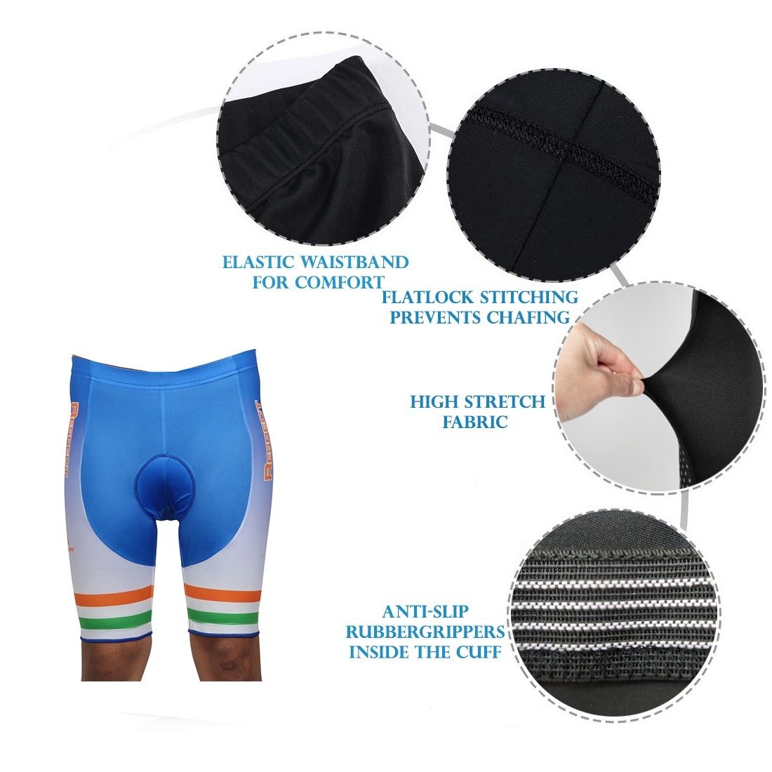 Cycling Shorts with 3D Padded – Breathable Bike Shorts Biker Half Pants for Outdoor Biking Riding Multi Color