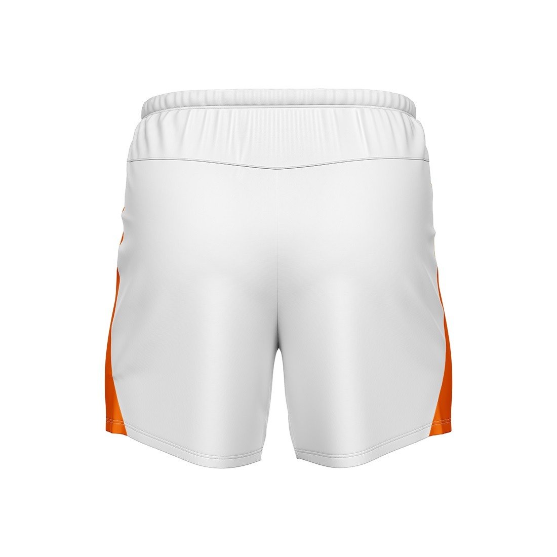 GYM Shorts for Men with Zipper Pockets White & Orange Color