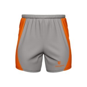 Men’s Workout & Gym Exercise Fitness Shorts Grey & Orange Color