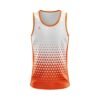 Men’s Vests & Tank Tops for Sports Gym Running Workout Exercise White & Orange Color