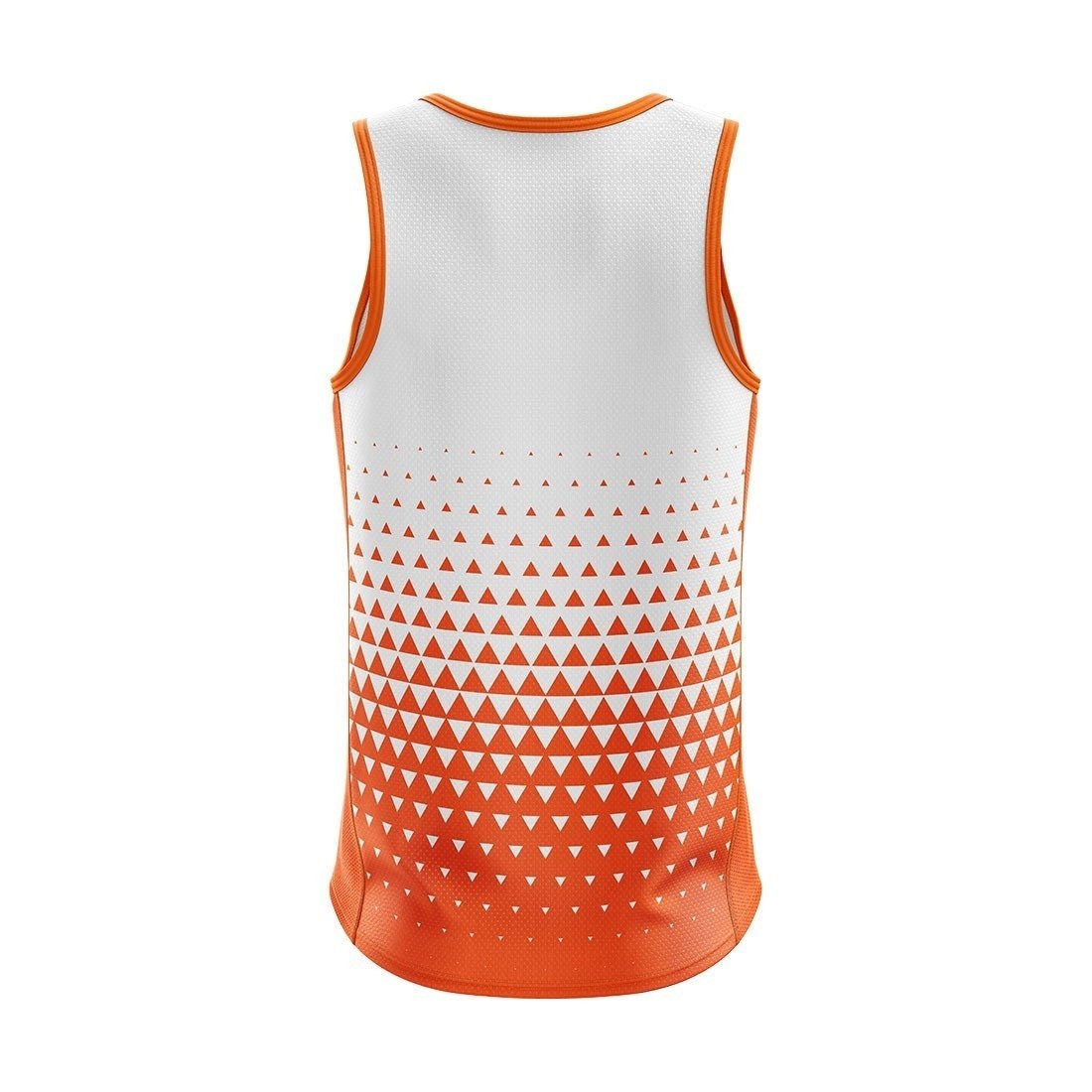 Men’s Vests & Tank Tops for Sports Gym Running Workout Exercise White & Orange Color