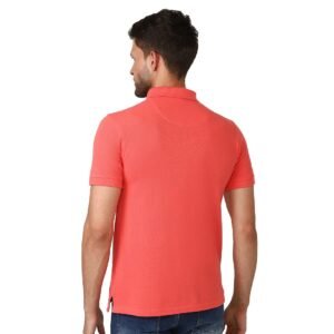 Men Classic Collar Polo T-Shirt Regular Fit Printed Polo T Shirts - Red Color