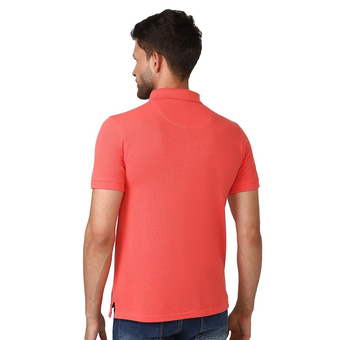 Men Classic Collar Polo T-Shirt Regular Fit Printed Polo T Shirts - Red Color