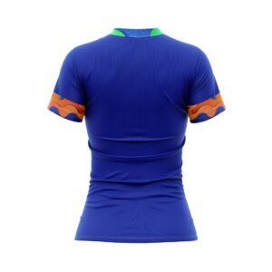 Women’s Tennis T-Shirt Round Neck Printed Tennis Club Players Jersey Top Blue Color