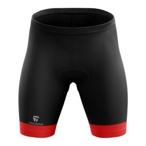 Women's Cycling Shorts | Gel Tech Padded Cyclist Half Pants - Red & Black