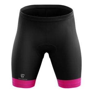 Women’s Long Distance Gel Padded Cycling Shorts | Half Tights for Ladies Cyclist Black & Pink Color