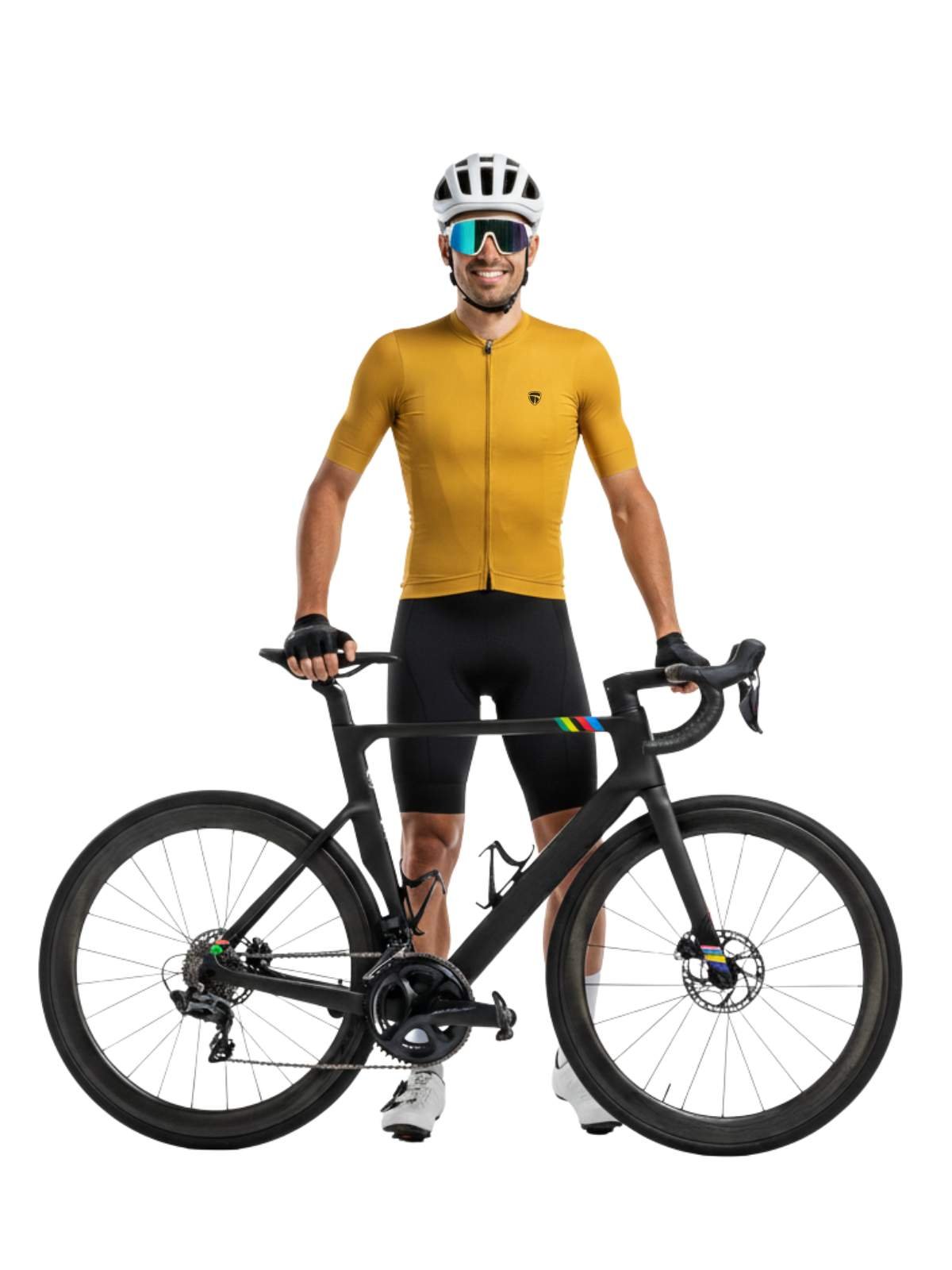 Cycling Jersey for Men Yellow Solid Color