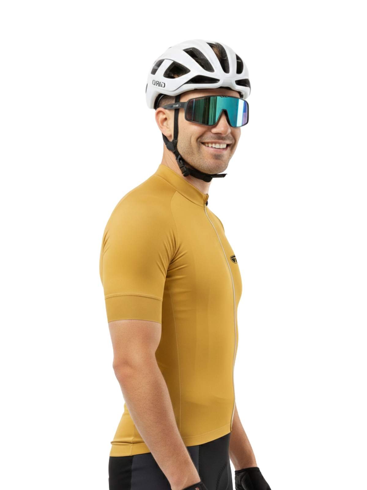Cycling Jersey for Men Yellow Solid Color