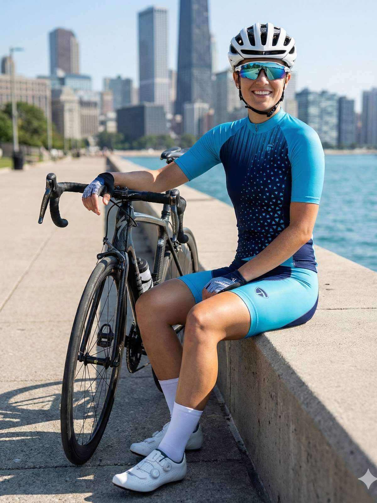 Race Fit Peloton Women Cycling Jerseys & Gel Padded Shorts