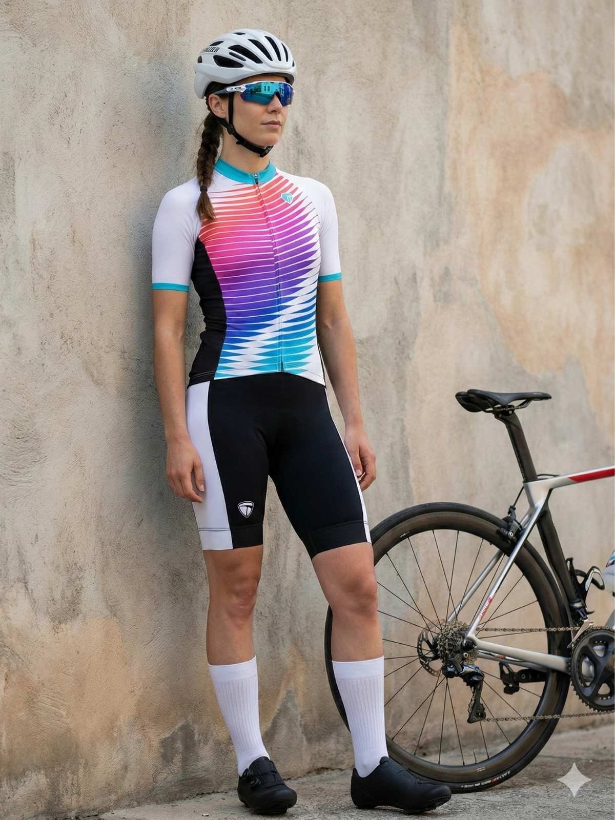 Cycling Jersey Peloton with Rear Pockets for Women, Bike Bicycle Padded Shorts Bottom Tights