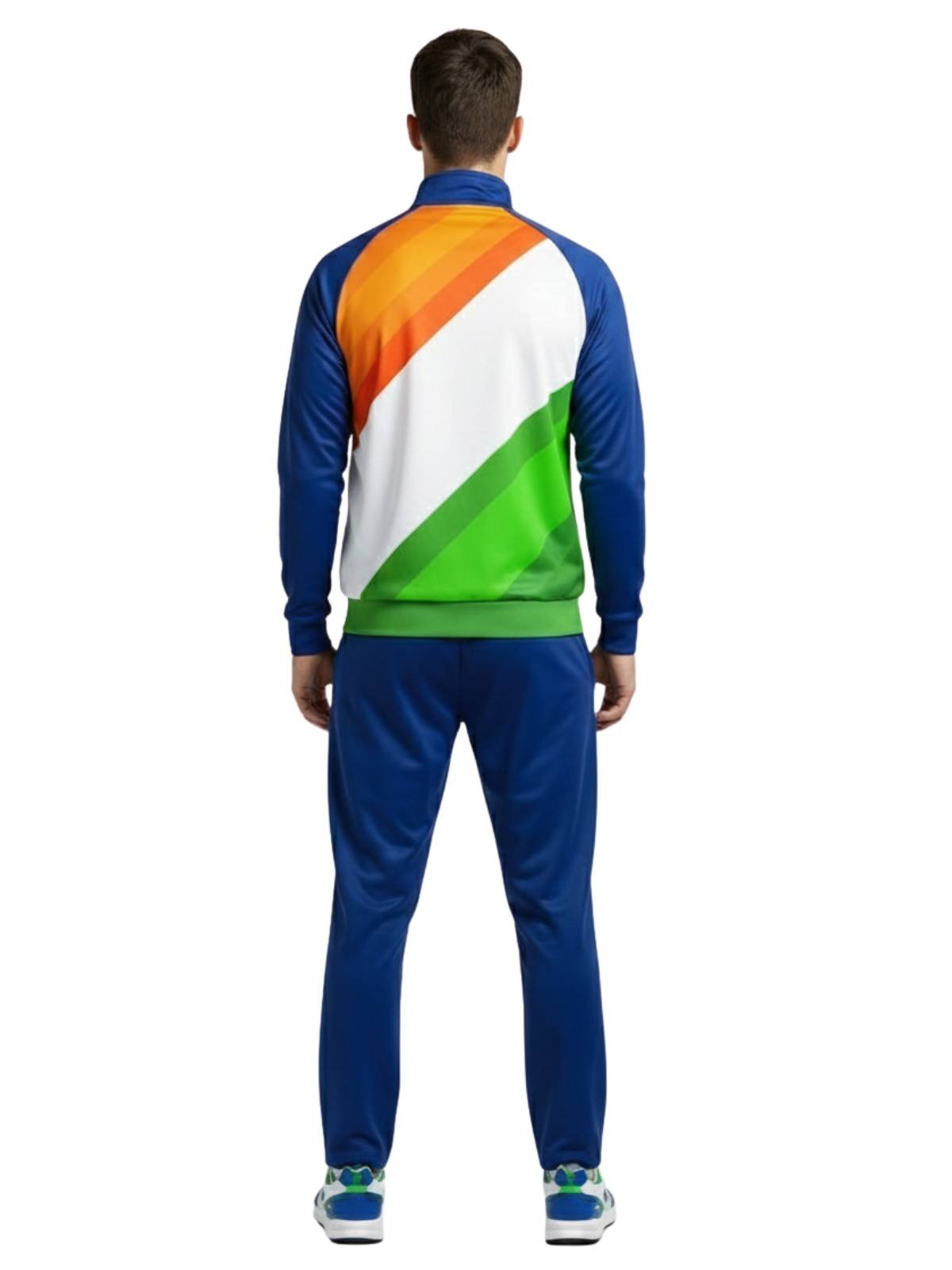 India Tricolor Men's Tracksuits | Indian Flag Print Sports Track Suit - Image 2