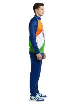 India Tricolor Men's Tracksuits | Indian Flag Print Sports Track Suit - Image 3