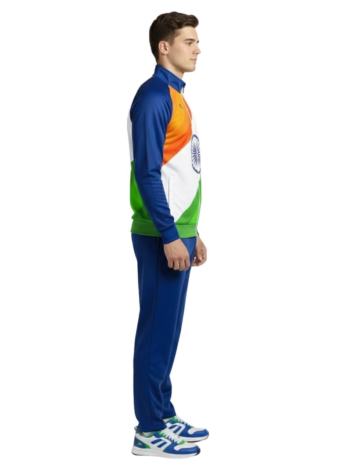 India Tricolor Men's Tracksuits | Indian Flag Print Sports Track Suit - Image 3