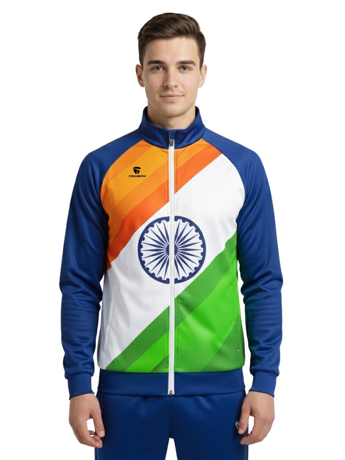 India Tricolor Men's Tracksuits | Indian Flag Print Sports Track Suit - Image 5