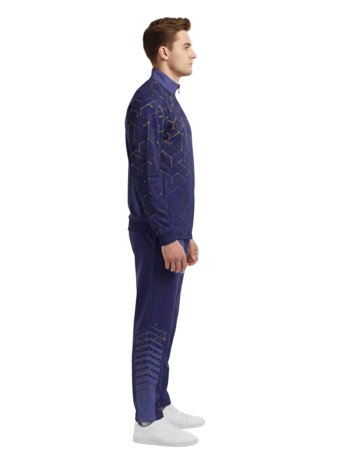 Men Athletic Tracksuit | Running Gym Workout Sports Training Jogging Track Jacket & Pant Set