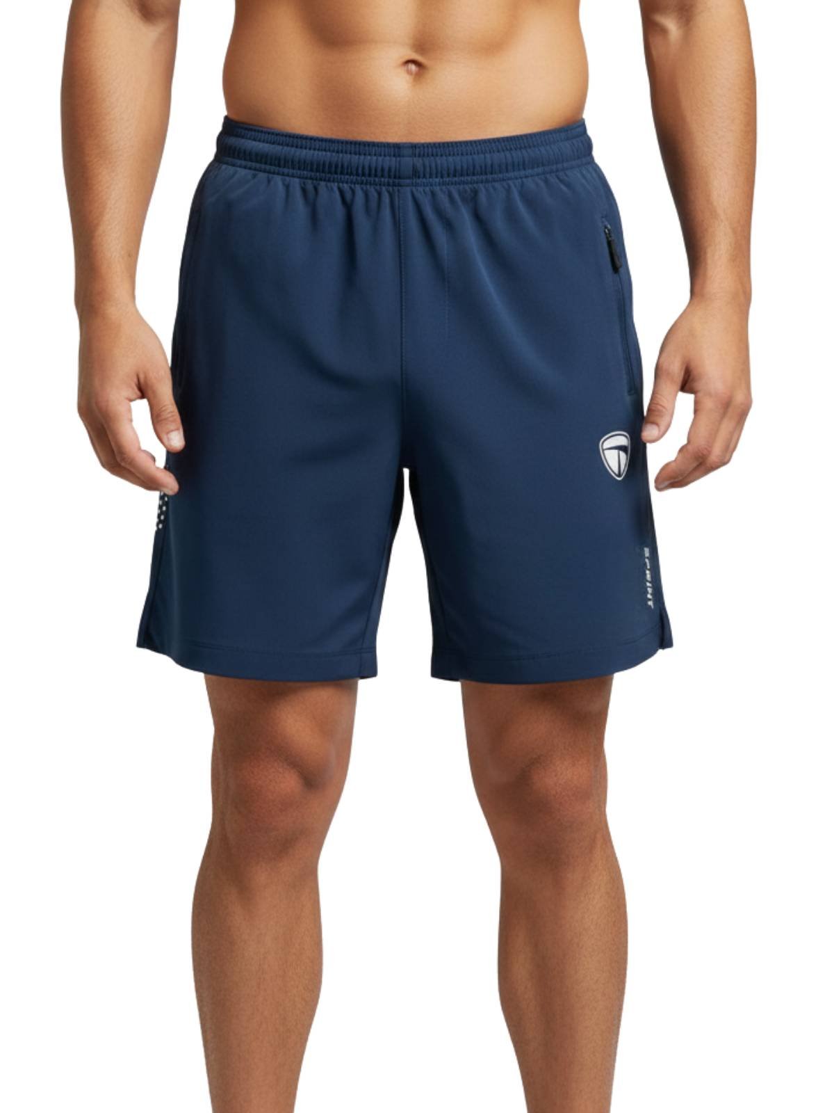 Men’s Performance Running Shorts Blue Color | Gym & Training Shorts with both Side Zipper Pockets | Lightweight Quick Dry & Breathable Fabric - Image 4