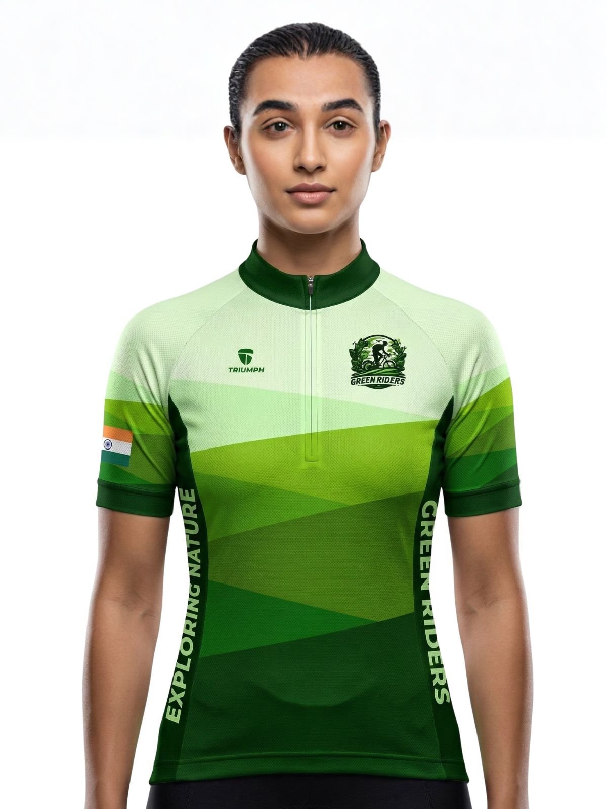 Half Zipper Cadance Cycling Jersey for Women | Green Riders Cycle Club