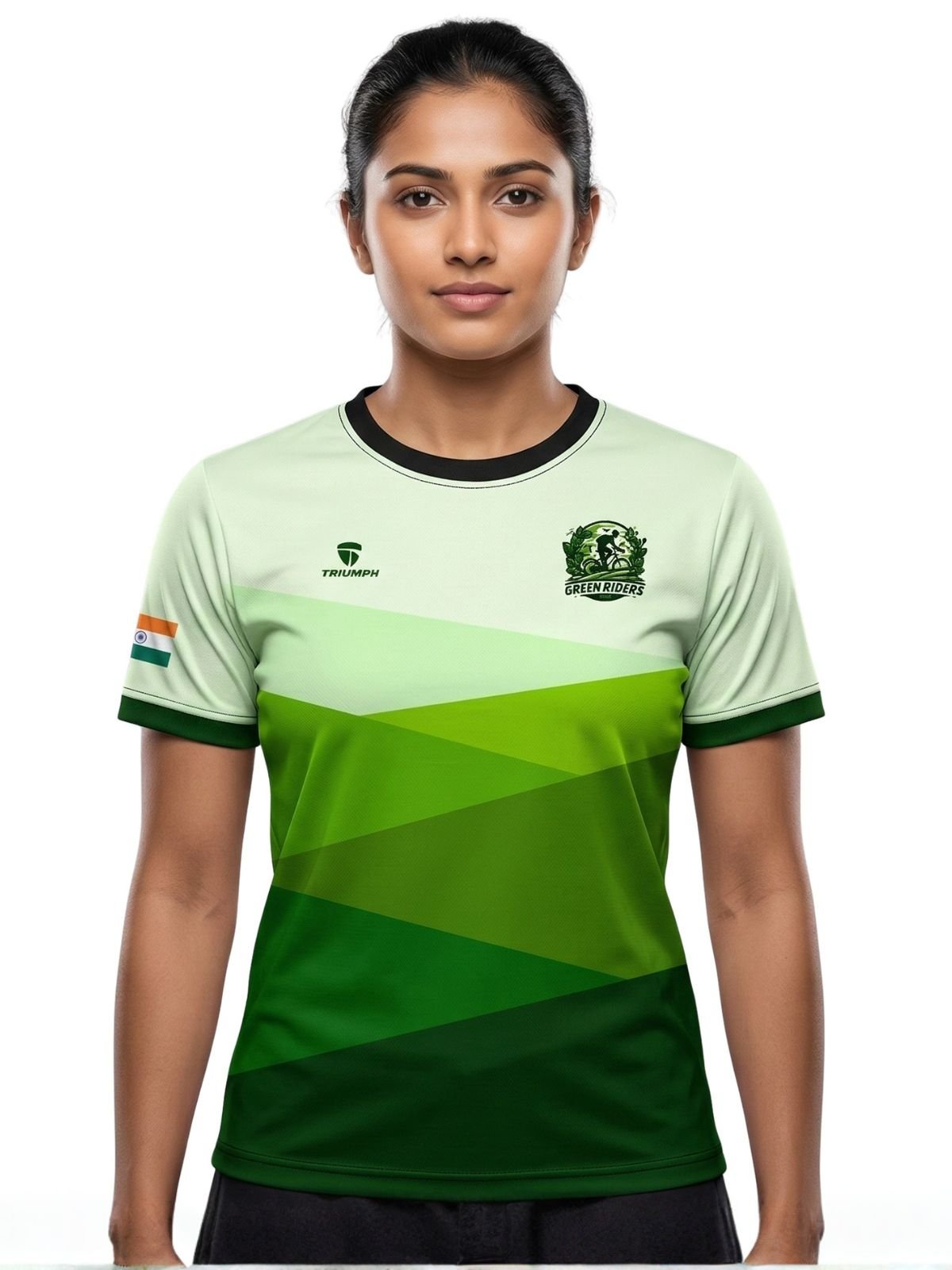 Round Neck T-Shirts for Women | Green Riders Cycle Club