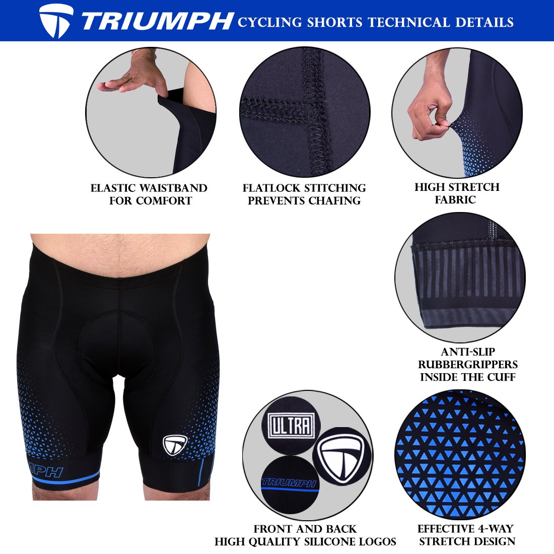 Gel Padded Ultra Cycling Shorts for Men Long Distance Cycling Riding Padded Half Pant