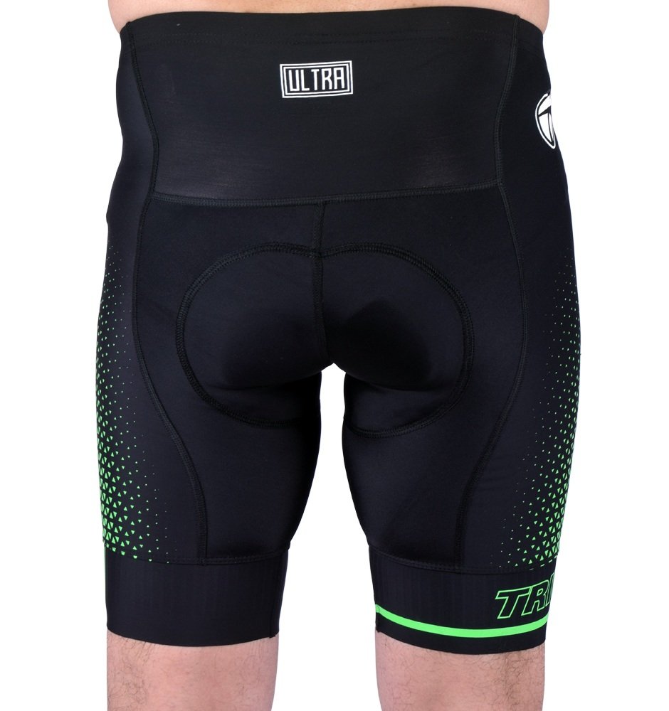 Mens Gel Tech Padded Cycling Shorts Ultra Cycling Half Tights Black Green