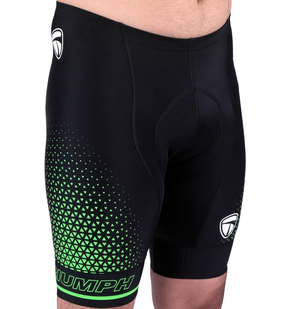 Mens Gel Tech Padded Cycling Shorts Ultra Cycling Half Tights Black Green