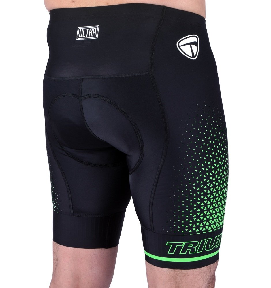 Mens Gel Tech Padded Cycling Shorts Ultra Cycling Half Tights Black Green