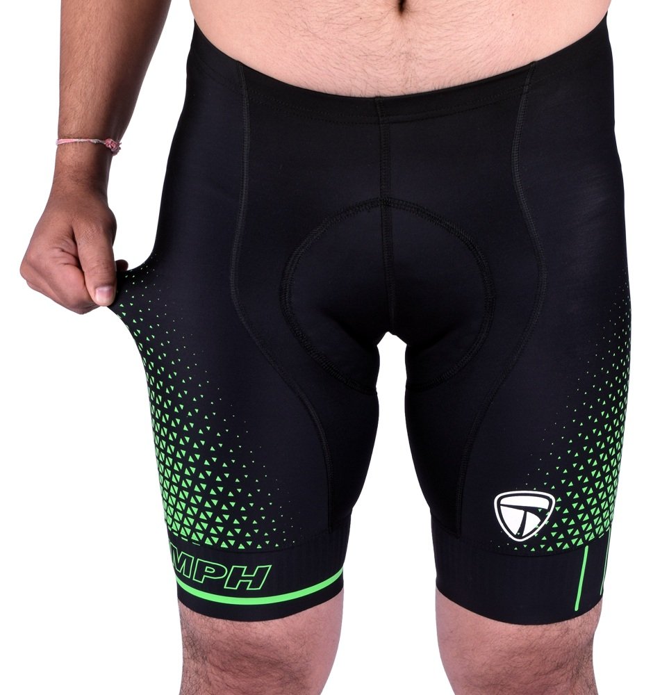 Mens Gel Tech Padded Cycling Shorts Ultra Cycling Half Tights Black Green