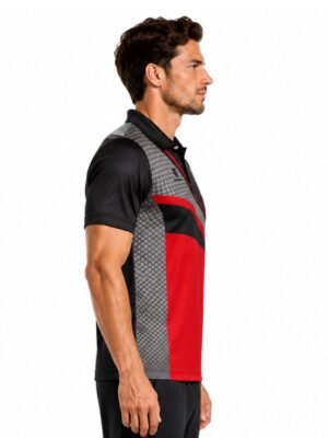 Men’s Cricket Sports Club Jersey New Design Cricket Shirt Red, Black & Grey Color