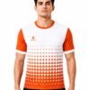 Men's Running Champion Track Tshirt White & Orange Color