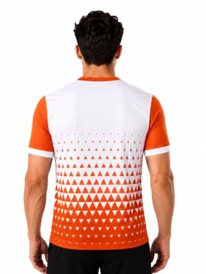 Men's Running Champion Track Tshirt White & Orange Color